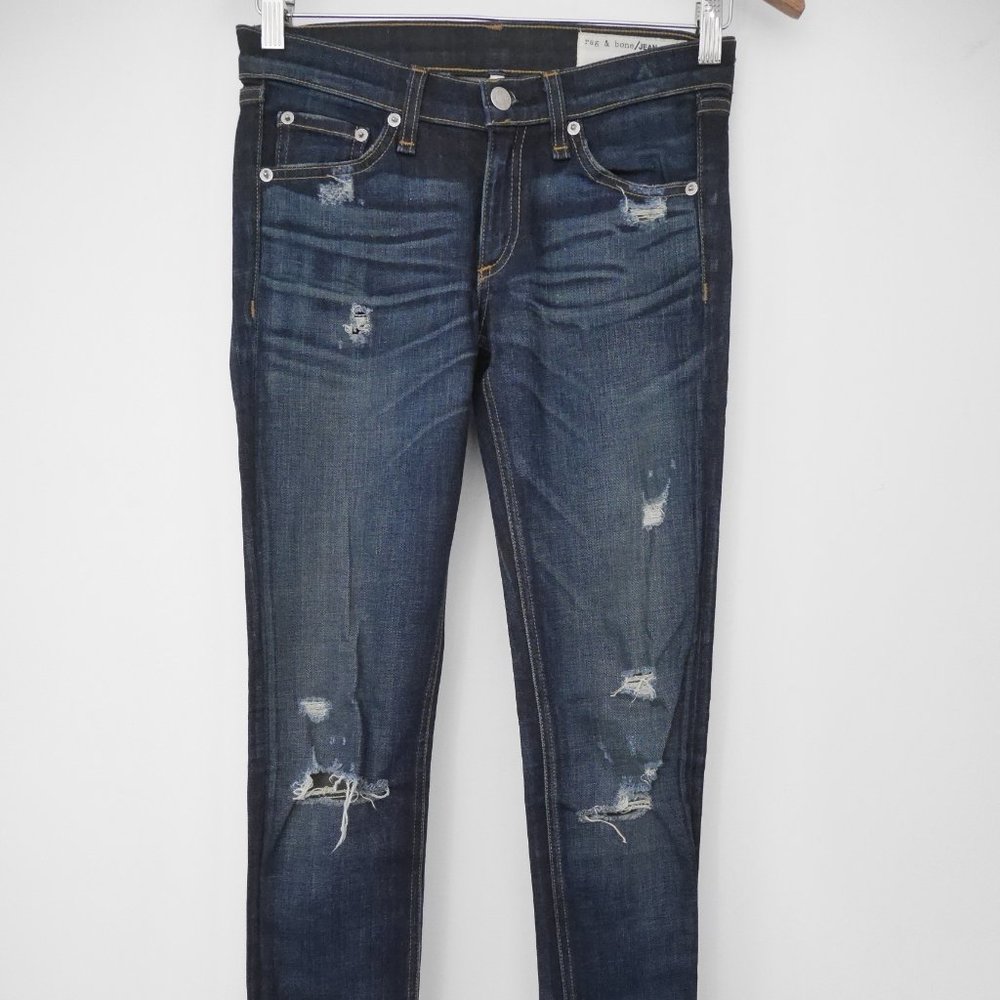 Rag & Bone Skinny Leg Jeans in Tattered Hampstead